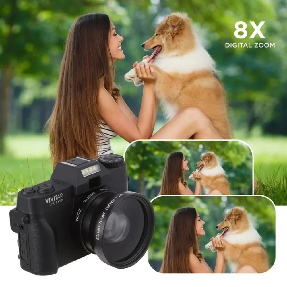 NEW✨ Vivitar 4K WiFi Digital Camera 20MP 8x Digital Zoom LED Display Macro Lens